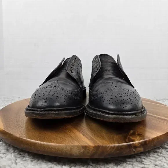 Allen Edmonds Mens 8.5D MacNeil Black Shell Cordovan Wingtip Brogue Oxford Dress